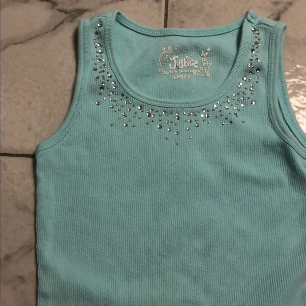 Justice girls  size 7 tank top with bling